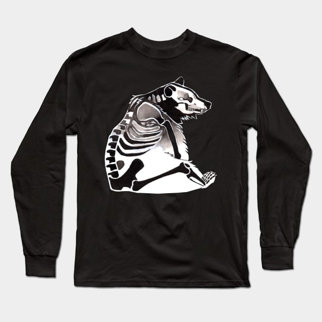 Skeleton bear Long Sleeve T-Shirt by Thanda